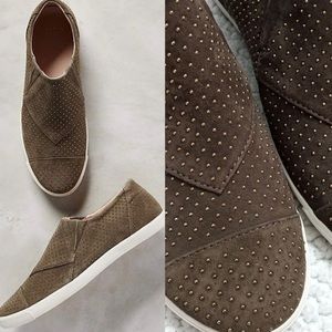 Anthropologie Aerin suede studded slip on size 8.5